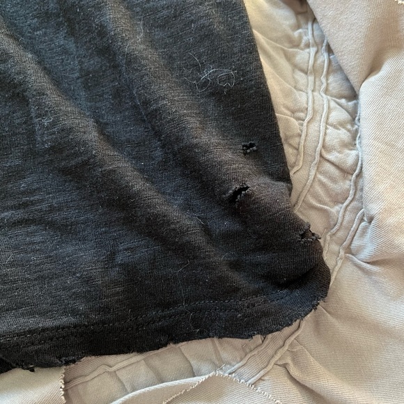 Black distressed CHRLDR t-shirt with white stars on sleeve, size M. - Picture 7 of 7